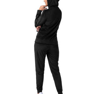 Chándal de mujer de lana tecnológica de algodón 100% de alta calidad con capucha liso de gran tamaño de dos piezas para la temporada de invierno - Product Image 6