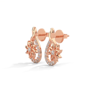 Luxurious 18K Rose Gold Lab-Grown <b>Diamond</b> <b>Earrings</b> Sustainable Elegance Ethical Craftsmanship Timeless Beauty Gift - Product Image 3