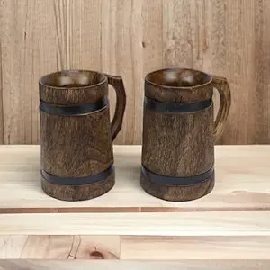 Tasse en bois artisanale de la meilleure qualité, parfaite pour déguster des boissons chaudes au charme rustique, disponible au prix d'usine - Product Image 2