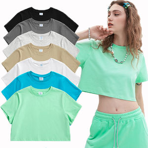 Camiseta Corta sin Mangas para Mujer, Sexy, Casual, Cuello Redondo, Poliéster/Algodón, Tejido Suave y Transpirable, Personalizable - Product Image 1