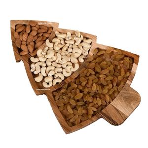 Plateau de service en bois d'acacia en forme d'arbre Plateau en bois fabriqué à la main pour fruits secs, apéritifs et service de fête - Product Image 2