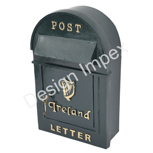 Excelente buzón de correos verde de Irlanda, contenedor de correo, buzón de jardín y buzón para decoración, hecho en La India - Product Image 1