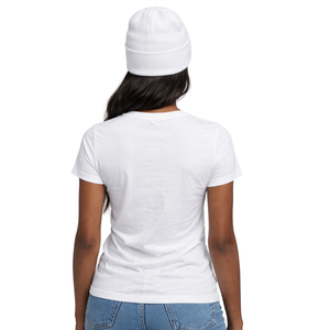 White Legacy Beanie <b>Hat</b> Greek Sorority Womens Pink & Green College Sisterhood <b>Winter</b> Knit Soror Apparel - Product Image 2