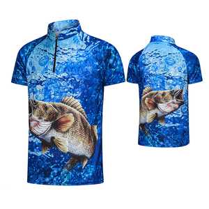 Ropa de pesca de mejor rendimiento, ropa de pesca multicolor de manga corta/ropa, camisas de pesca personalizadas, protección UV de secado rápido - Product Image 1