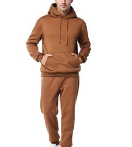 Pantalon de survêtement personnalisé uni pour hommes, pantalon de survêtement baggy en coton vierge, pantalon de survêtement à jambe large, sweat à capuche zippé, ensembles de survêtements - Product Image 1