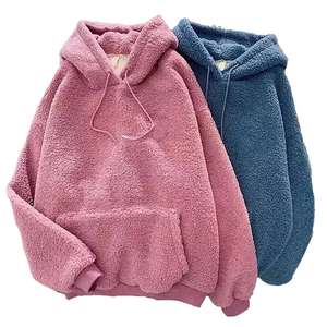 OEM Sweat à capuche en polaire Sherpa pour hommes, logo brodé personnalisé de haute qualité, pull Sherpa vierge surdimensionné et vierge pour l'hiver - Product Image 1