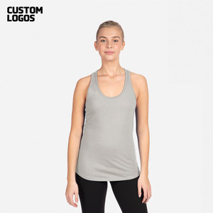 Débardeurs de sport pour femmes, dos nageur, col rond, athlétique, yoga, musculaire, bleu, 100% coton, respirant, séchage rapide - Product Image 5