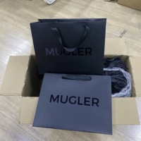 Sacs en papier d'achat réutilisables durables de luxe avec poignées découpées, design personnalisé pour emballages cadeaux, maquillage, beauté, brun