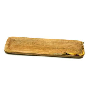 Ensemble de plateau de service en bois de vente en gros avec forme rectangulaire et poignée solide derniers plateaux de service conçus - Product Image 5