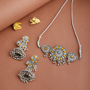 Zircon & Diamond Flower Round <b>Choker</b> for Party Occasions-Trendy & Vintage Design - Product Image 1