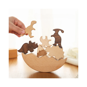 Montessori <b>Building</b> <b>Block</b> for Toddlers Montessori Dinosaur Toy Wooden Balancing Stacking Toy Nursery Kids Wooden Toys - Product Image 3