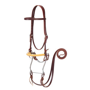 AK Intl Baroque Horse Bridle Portuges Cuir avec matériel argenté/doré avec rêne Noir-marron - Product Image 2
