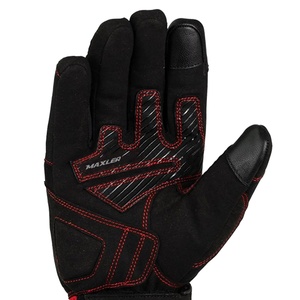 Guantes de moto de carreras con dedos largos personalizados Protección contra choques de invierno Pantalla segura Guantes de cuero táctil Acentos de fibra de carbono - Product Image 5