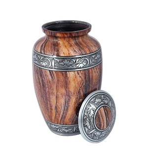 Handicrafts Floral Silver Engraved Cremation <b>Urn</b> for Human Ashes Adult Handcrafted Funeral Memorial Ashes <b>Urn</b> <b>Large</b> Columbarium - Product Image 1