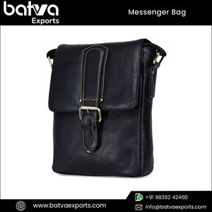 Bolsa de mensajero de cuero genuino de grano completo 100% elegante para hombre, calidad superior, decoración con logotipo personalizado, precio al por mayor - Product Image 2