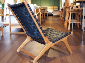 Tissé Aunthentic cuir teck bois chaise longue en bois meubles de jardin chaises de chambre sièges uniques chaise d'extérieur populaire haut - Product Image 5