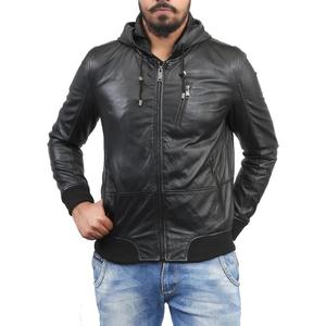 Cuir de vache teint en noir de luxe Veste en cuir pour homme à bas prix Vêtements décontractés Vestes en cuir véritable à la mode avec poches personnalisées - Product Image 5