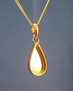 Solid 9ct Pure Gold Pear Pendant <b>Jewelry</b> <b>Findings</b> DIY Craft Supplies Suitable for Resin Necklace Making Handmade Keepsake Gift - Product Image 6