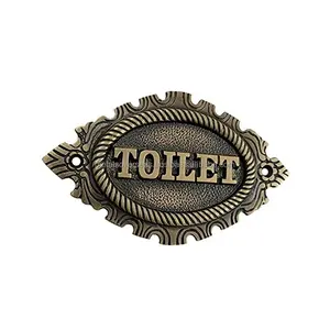 Antique Brass Toilet Name Plate moderno vintage casual elegante exclusivo artesanal decorativo Porta Sign e Board Mens Restroom Sign