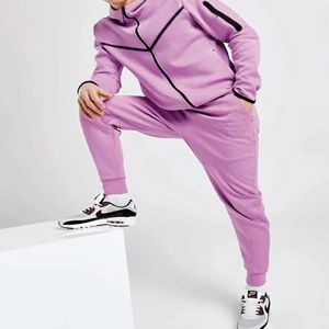 Sudadera con capucha y cremallera personalizada Unisex, chaqueta de talla grande para correr, pantalones de chándal, conjuntos de chándal de algodón para hombre, entrenamiento de lana sólida - Product Image 6