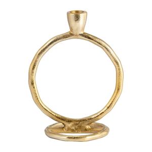 Ensemble de 2 bougeoirs en métal de couleur dorée au design classique personnalisable avec un motif de champignon en métal - Product Image 2