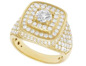 Anillo de lujo con tachuelas de moissanita redonda con diamantes para hombre en plata 925, joyería personalizada de Hip Hop - Product Image 3