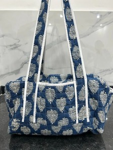 Vintage Boho Quilted Floral Duffle <b>Bag</b> Custom Size Block Print <b>Large</b> Weekender Gym Sport Travel <b>Bag</b> <b>Christmas</b> <b>Gift</b> for Women - Product Image 2