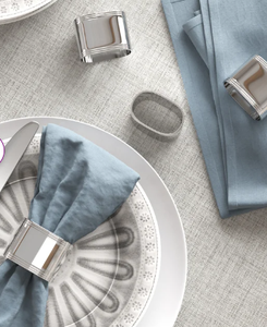 ANILLO DE METAL de forma cuadrada niquelada, servilleta de alta elegancia de calidad fina, servilleteros coleccionables con logotipo - Product Image 2