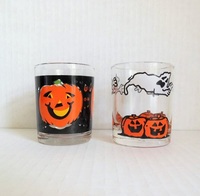 Halloween-Spezial Weihnachten Ostern Leeres Quadratisches Glas Handgefertigtes Umweltfreundliches Wiederverwendbares Votivkerzen-Glas Kürbis-Design für Zuhause