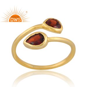 แหวนพลอยโกเมนธรรมชาติชุบทอง18K สีเงิน925ขายดีสำหรับผู้หญิงเครื่องประดับออกแบบได้ตามต้องการสำหรับเป็นของขวัญสำหรับผู้หญิง - Product Image 1