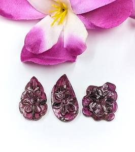 Piedra preciosa tallada de turmalina genuina, piedra tallada en forma de hoja de turmalina rosa, piedra preciosa de turmalina de alto grado para la fabricación de joyas - Product Image 1