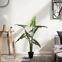 Arbre artificiel en feuilles de taro résistant aux UV dans un pot en plastique, taille personnalisée, décoration de jardin à domicile, plante artificielle en pot pour les mariages