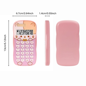 2025 tươi sáng tạo loạt máy tính năng lượng mặt trời 8 chữ số tùy chỉnh mô hình dễ thương màu mới mềm ABS đơn giản xu hướng văn phòng phẩm tươi - Product Image 4