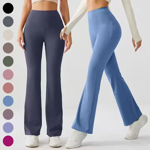 กางเกงขาบานสำหรับผู้หญิงกางเกงขาบานสีพื้นกางเกงขาบานยืดหยุ่น - Product Image 4