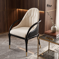 Chaises de restaurant modernes en velours, design mid-century, avec coussin, cadre noir, pieds dorés, ensemble de mobilier de salle à manger commercial