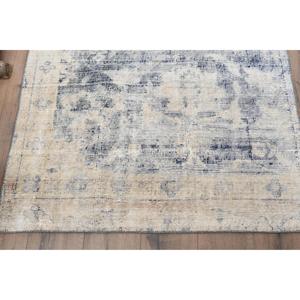 Alfombra Turca, Pequeña, 3.6x3.8 pies, Alfombra Vintage, Alfombra de Lana a Cuadros Blancos - Product Image 2