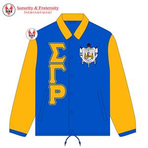 Veste d'entraîneur Sigma Gamma Rho unisexe aux poches personnalisée coupe-vent veste d'entraîneur personnalisée légère et décontractée à simple boutonnage - Product Image 6