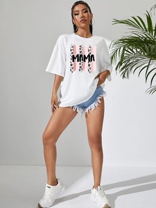 Camiseta de manga corta para mujer, camisetas 100% de algodón, talla personalizada, venta al por mayor - Product Image 5