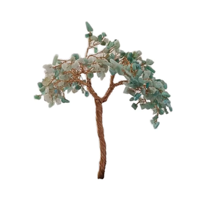 Natural Amazonite 300 Beads <b>Tree</b> with Aura Quartz | Polished Handmade Crystal Bonsai | Love Reiki Healing Chakra Feng Shui Decor - Product Image 1