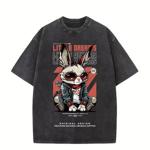 เสื้อยืดคอกลมแขนสั้นสำหรับผู้ชายผ้าฝ้าย100% 260กรัมน้ำหนักผ้ามีสีต่างกัน - Product Image 1