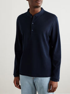 Knitwear Manufacturer Custom LOGO <b>Men's</b> Sport Button Collar Fitness <b>Tops</b> <b>Running</b> Gym <b>Long</b> <b>Sleeve</b> for <b>Men</b> - Product Image 3