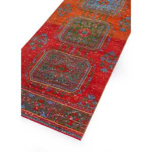 Tapis en laine noués à la main de grande taille, style vintage, motif médaillon rouge et orange, pour salon ou couloir - Pae-2516 - Product Image 2