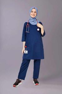 Uniforme Médico Musulmán Personalizado de Corte Ajustado, Ropa de Enfermería Transpirable con Pantalones Rectos para Hospitales - Product Image 3