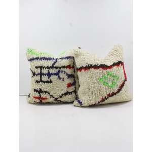 Funda de Almohada Marroquí Hecha a Mano, Funda de Cojín Tradicional Bereber, Cojín Decorativo Boho para Sofá, Almohada Decorativa de Algodón para el Hogar - Product Image 1