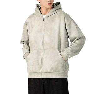 Ventes en gros de sweats à capuche streetwear personnalisés, fermeture éclair, vintage, délavé à l'acide, décoloré au soleil, pour hommes - Product Image 2