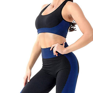 Conjunto de Yoga de 2 Piezas para Mujer, Sujetador Deportivo con Espalda Cruzada y Leggings de Cintura Alta, Ropa Deportiva, Spandex/Poliéster, Tallas Grandes - Product Image 4
