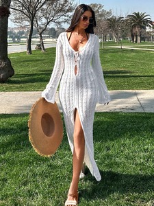 Couvre-maillot de bain en crochet pour femmes robe de plage en maille tricotée légère été Bikini couverture piscine et voyage Style S/M - Product Image 4