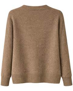 Women <b>Brown</b> Wrap Style Knit Sweater Long Sleeve V Neck Soft Casual Winter Top Elegant <b>Ladies</b> Fashion Pullover For Daily Wear - Product Image 2