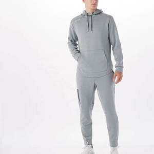 Ensemble de survêtement de sport à deux pièces de nouvelle conception pour hommes, pantalon de jogging évasé pour hommes avec sweat-shirts à capuche, survêtements - Product Image 1