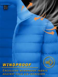 Veste matelassée décontractée d'hiver à col rond en gros, veste matelassée personnalisée imperméable pour hommes, respirante - Product Image 3